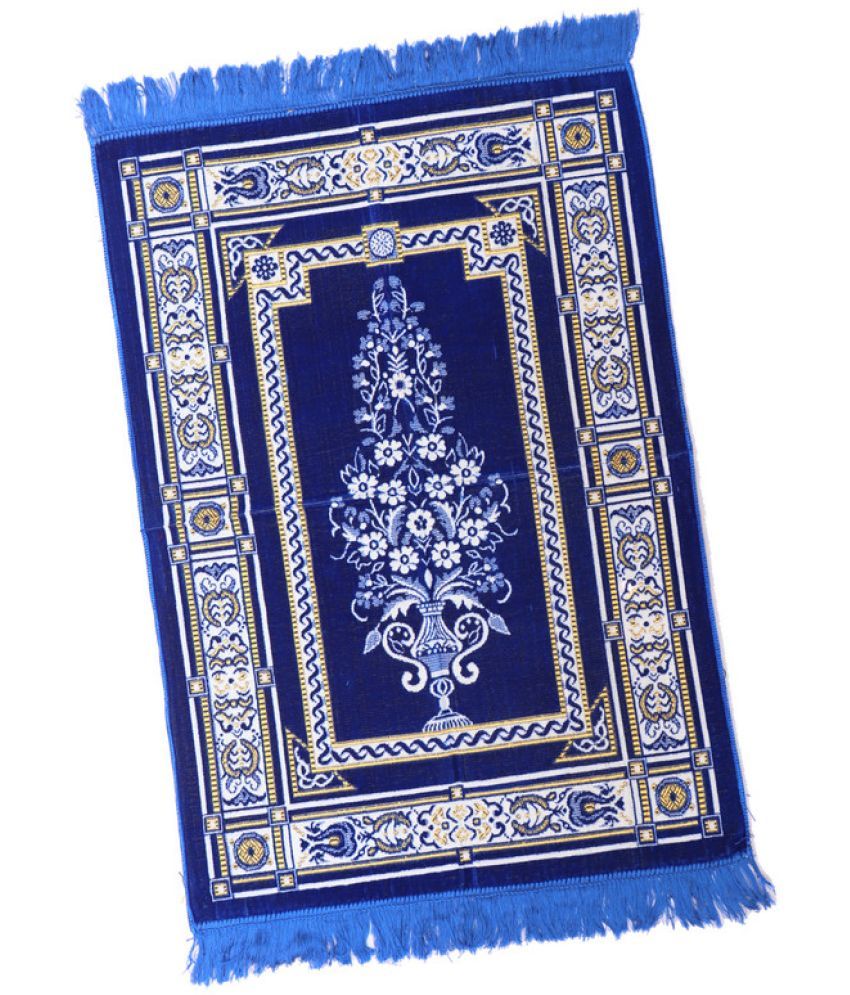     			ADIRNY Blue Single Regular Velvet Prayer Mat ( 110 X 70 cm )