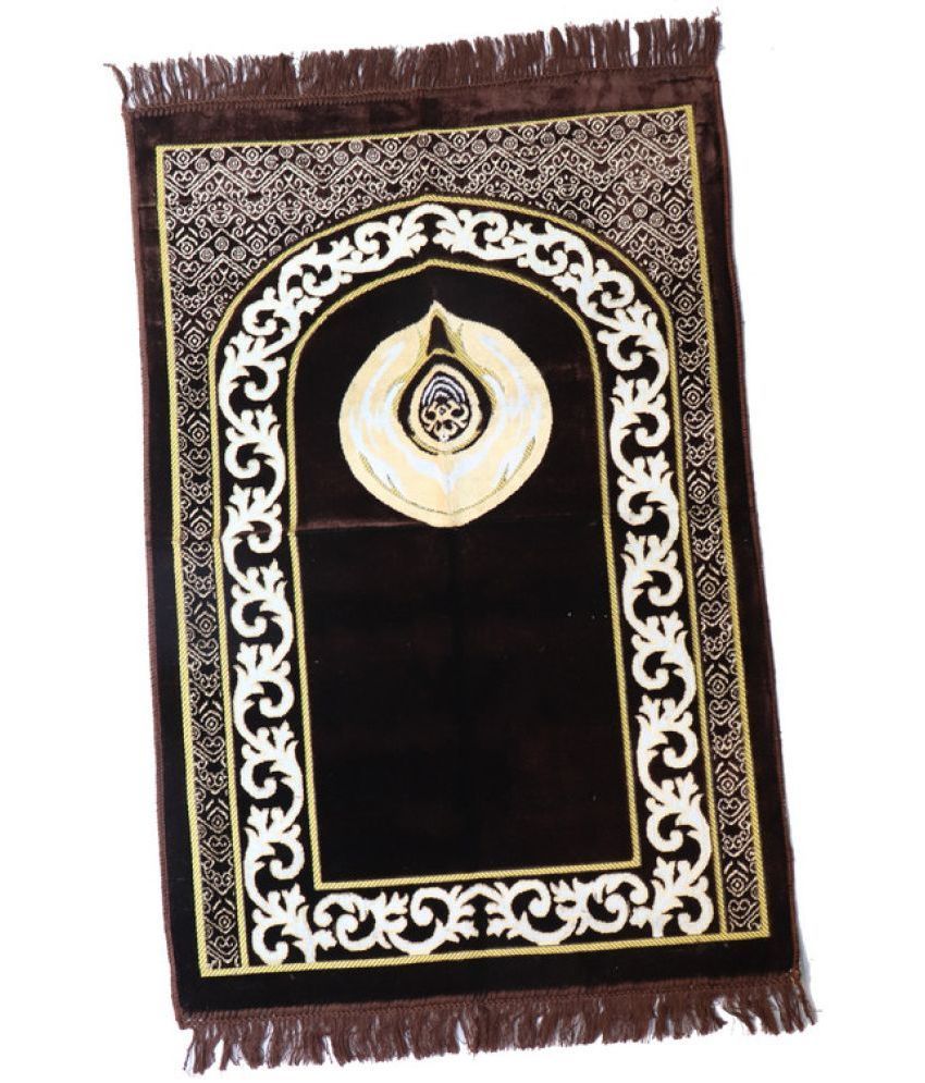     			ADIRNY Brown Single Regular Velvet Prayer Mat ( 110 X 70 cm )