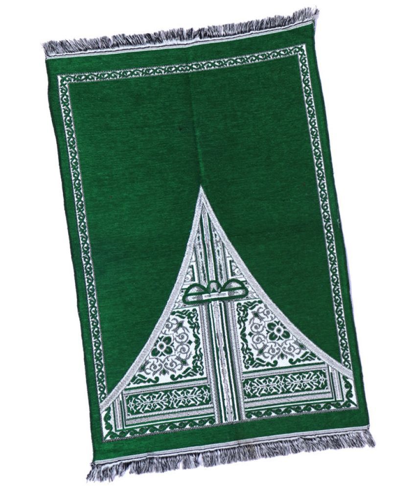     			ADIRNY Green Single Regular Cotton Prayer Mat ( 110 X 70 cm )