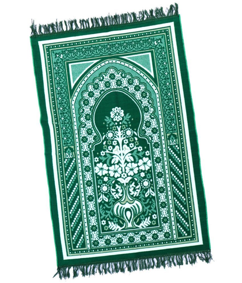     			ADIRNY Green Single Regular Velvet Prayer Mat ( 110 X 70 cm )