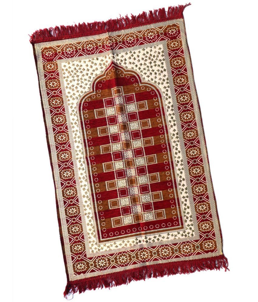     			ADIRNY Maroon Single Regular Cotton Prayer Mat ( 110 X 70 cm )