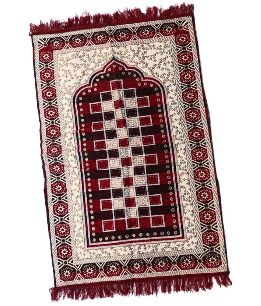     			ADIRNY Maroon Single Regular Cotton Prayer Mat ( 110 X 70 cm )