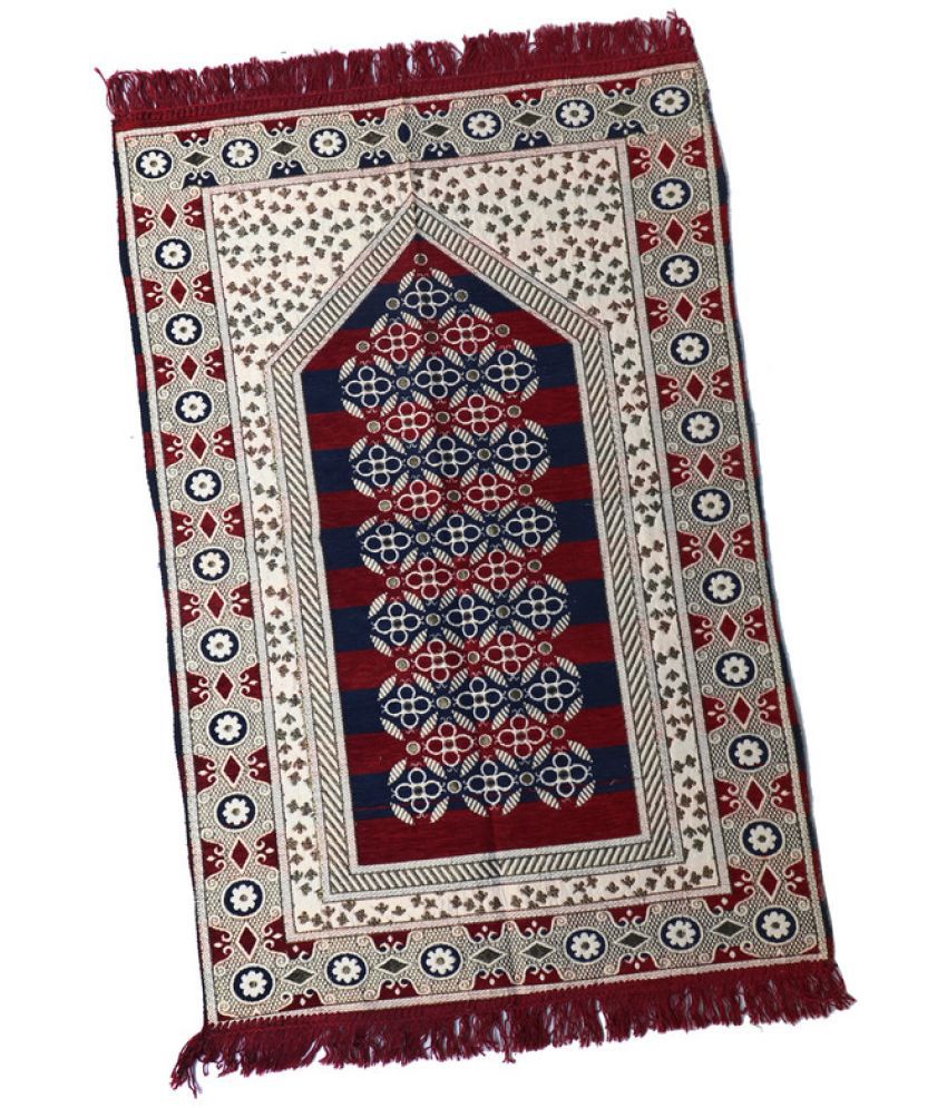     			ADIRNY Maroon Single Regular Cotton Prayer Mat ( 110 X 70 cm )