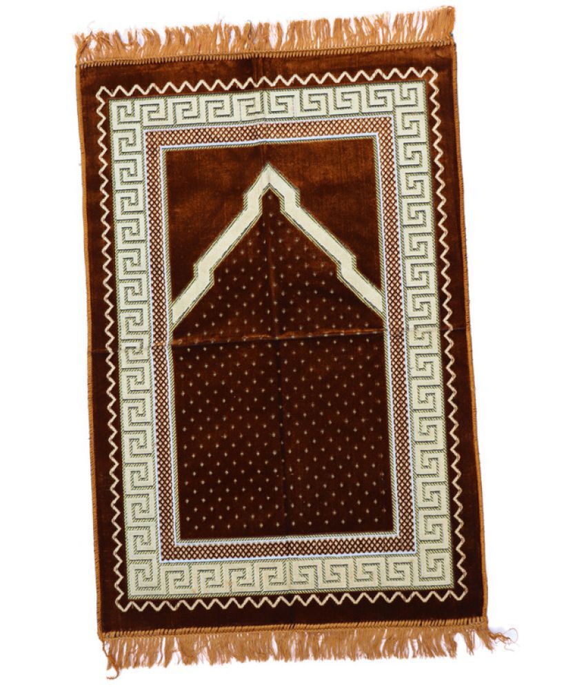     			ADIRNY Orange Single Regular Velvet Prayer Mat ( 110 X 70 cm )