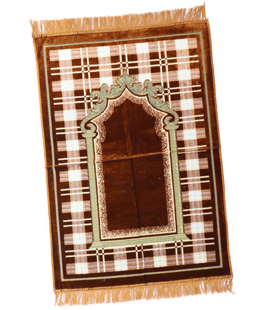     			ADIRNY Orange Single Regular Velvet Prayer Mat ( 110 X 70 cm )