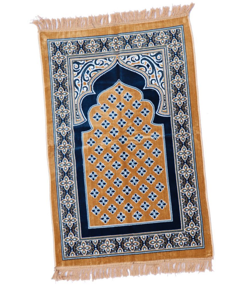     			ADIRNY Yellow Single Regular Velvet Prayer Mat ( 110 X 70 cm )