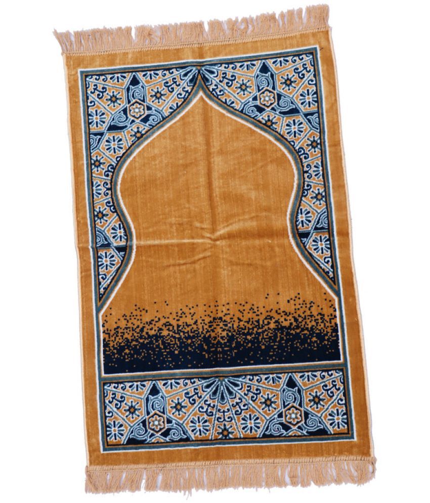     			ADIRNY Yellow Single Regular Velvet Prayer Mat ( 110 X 70 cm )