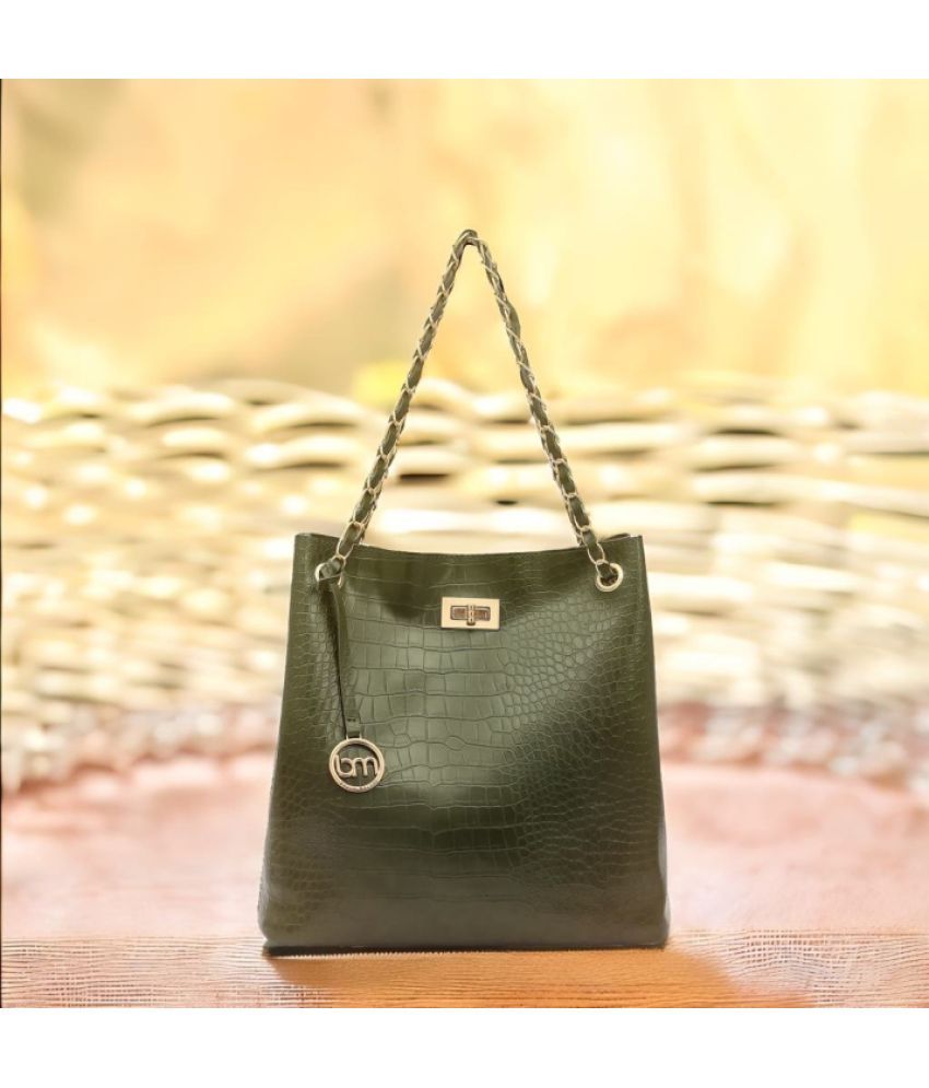     			Bagsy Malone Olive PU Tote Bag