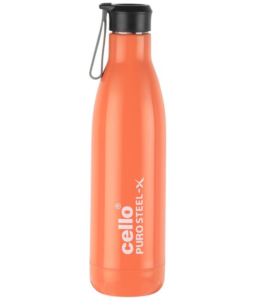    			Cello Puro Steel-X Neo 900 Orange Plastic Water Bottle 720 mL ( Set of 1 )