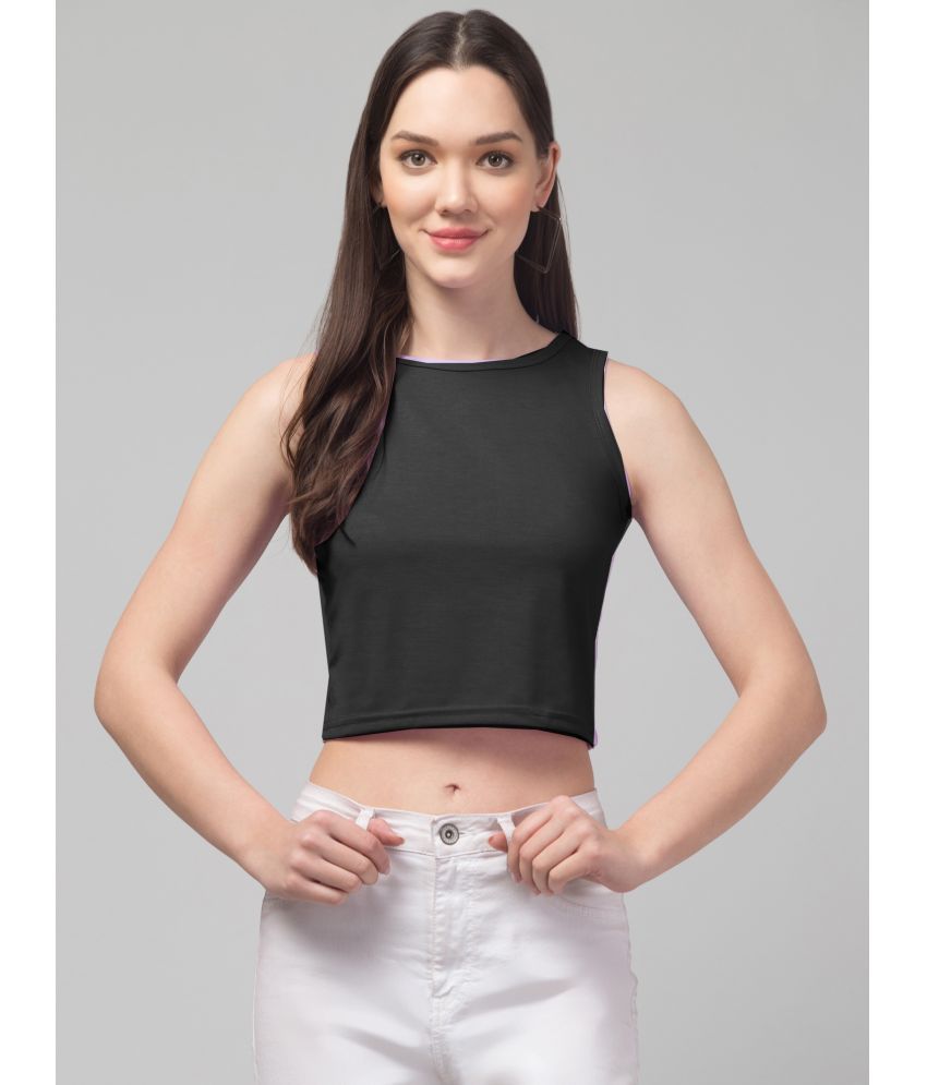     			Culpi Black Cotton Blend Women's Crop Top ( Pack of 1 )