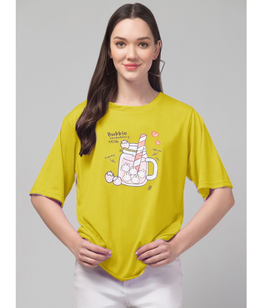     			Culpi Yellow Cotton Blend Women's T-Shirt ( Pack of 1 )