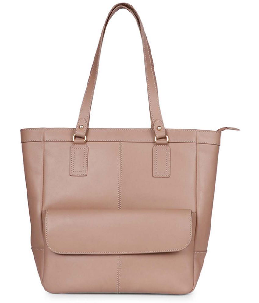     			FAVORE Peach Pure Leather Shoulder Bag