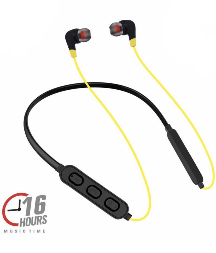     			Neo HELLO Bluetooth Bluetooth Neckband On Ear 16 Hours Playback Active Noise cancellation IPX4(Splash & Sweat Proof) Yellow
