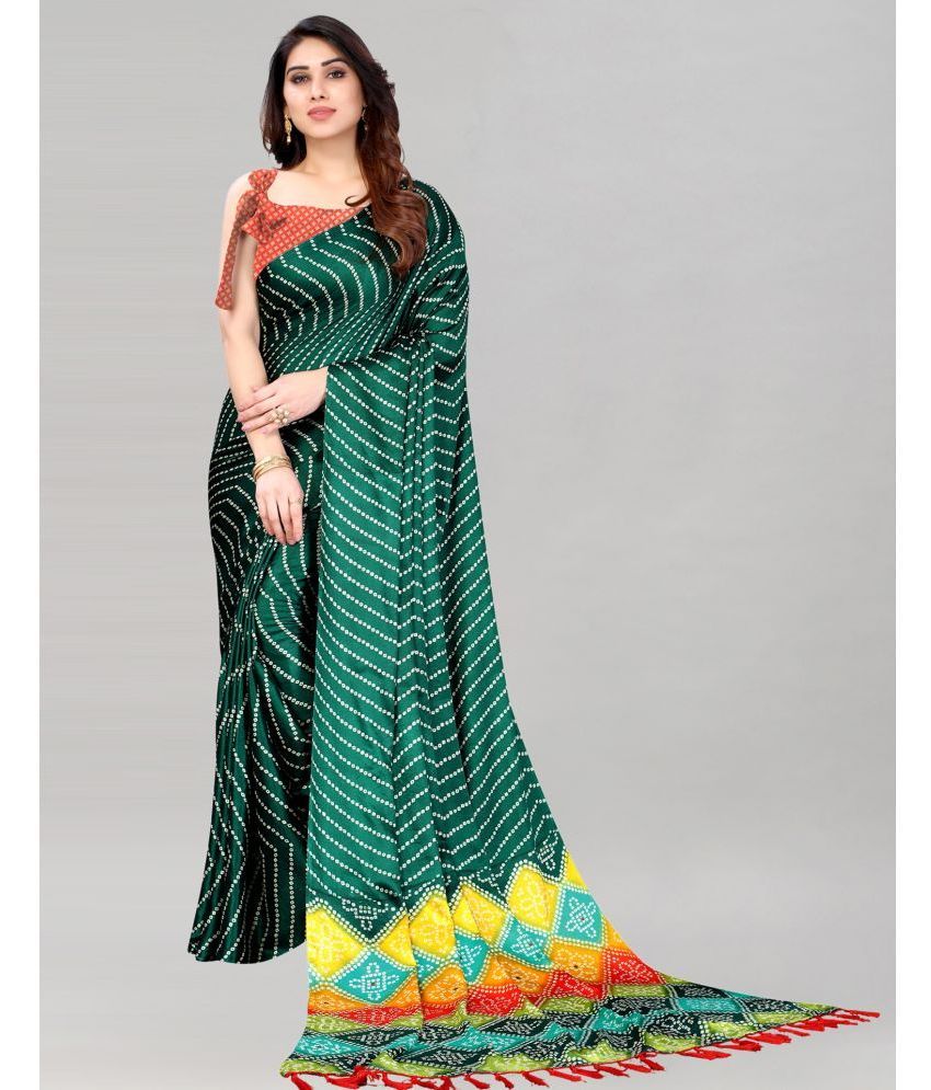     			Samah Silk Printed Saree With Blouse Piece - Mint Green ( Pack of 1 )