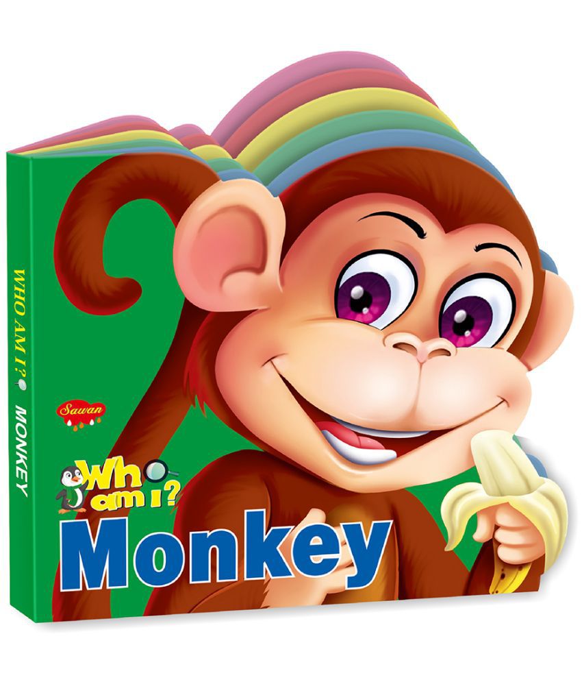     			Sawan Presents 'Who Am I' Monkey | Die-Cut Shape Board-Book