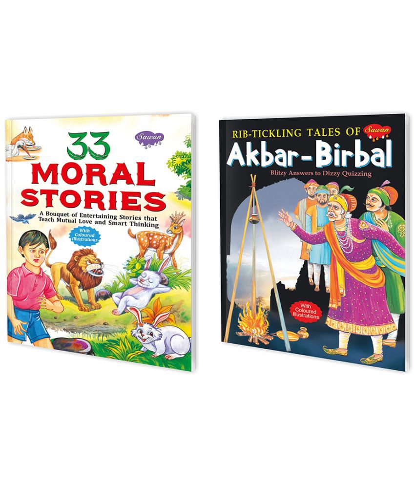     			Set of 2 Books | Children Story Books : 33 Moral Stories and Rib-Tickling Tales of Akbar-Birbal