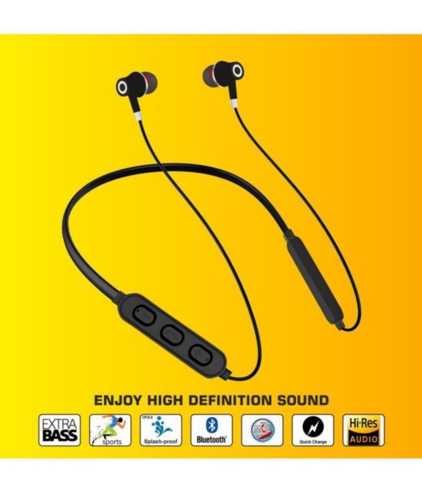     			UBON BT 5500 Bluetooth Bluetooth Neckband On Ear 16 Hours Playback Active Noise cancellation IPX4(Splash & Sweat Proof) Black