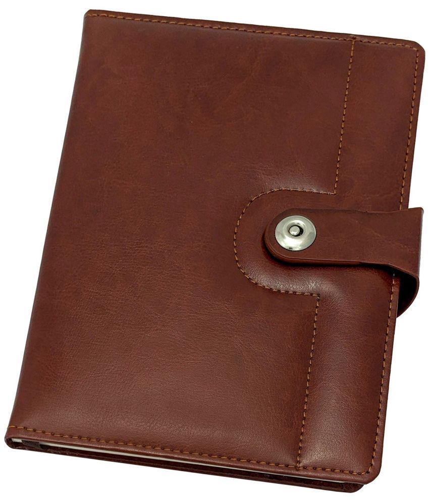     			UJJi Brown Colour Notebook in PU Leather with Magnetic Lock