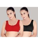 haya fashion Pack of 2 Polyester Women's Cami bra ( Multicolor ) HAYA Black and Red Polyester Non Padded Women's Cami bra