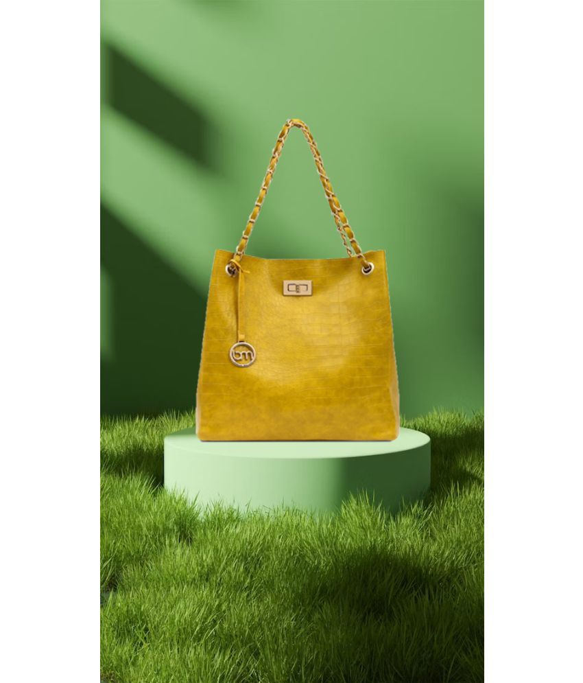     			Bagsy Malone Yellow PU Tote Bag