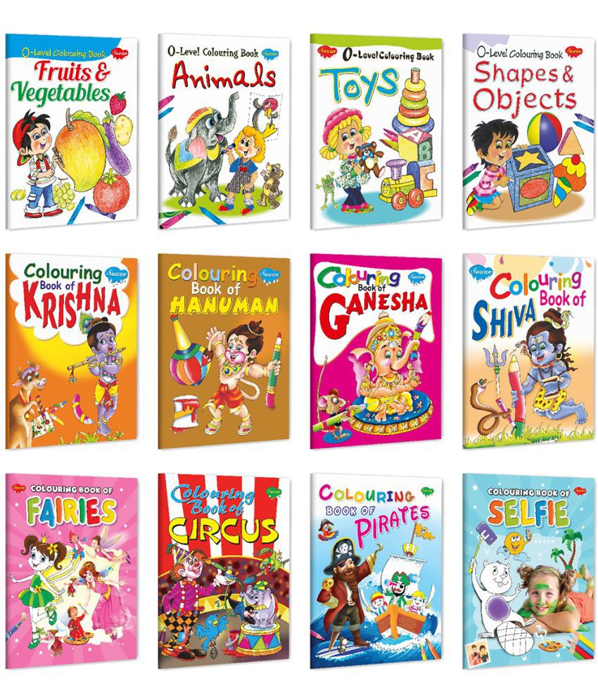     			Colouring Books For Kids: Pack of 12 Copy Colour Books For Children Paperback | Super jumbo combo for collecters and library colouring books