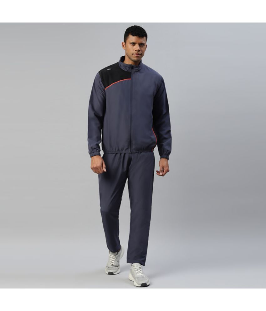     			Dida Sportswear Dark Grey Polyester Regular Fit Colorblock Men's Sports Tracksuit ( Pack of 1 )