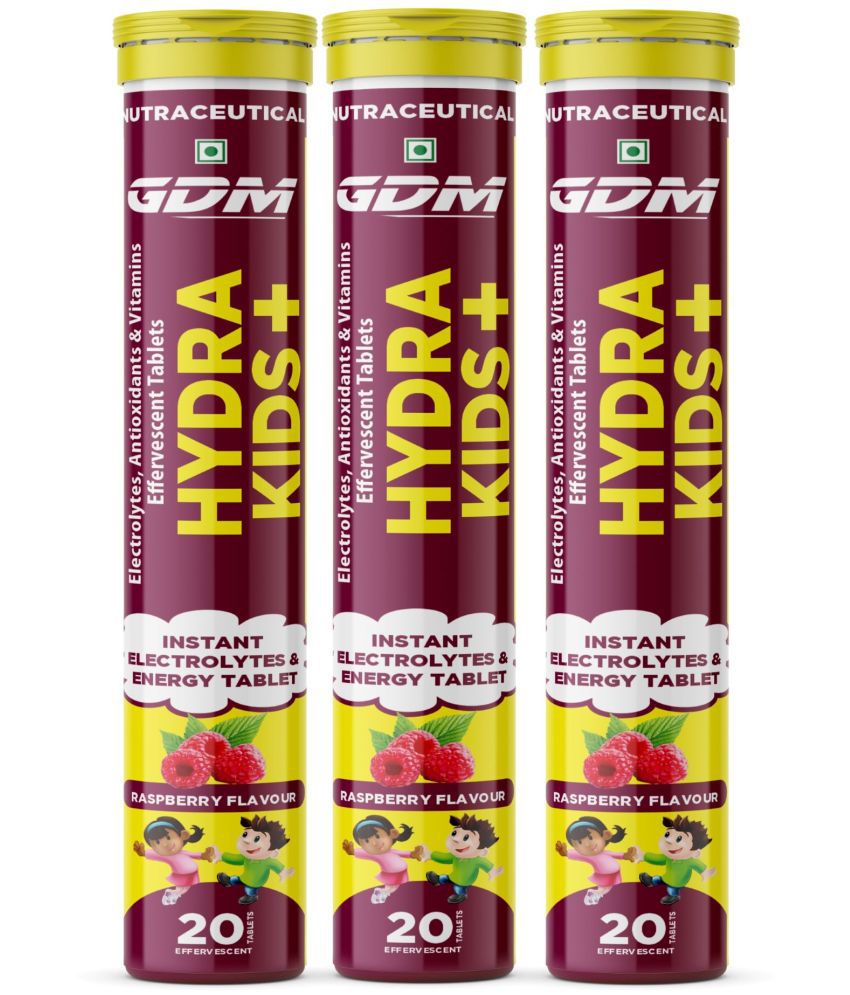     			GDM NUTRACEUTICALS LLP Hydra Kids+ for Instant Enegry & Immunity Booster - Sugar Free - 60 no.s Raspberry Minerals Tablets