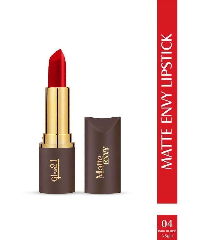     			Glam21 Matte Envy Lipstick Intense Colour Creamy Texture Lightweight Lipstick 3.5gm Rain In Red-04