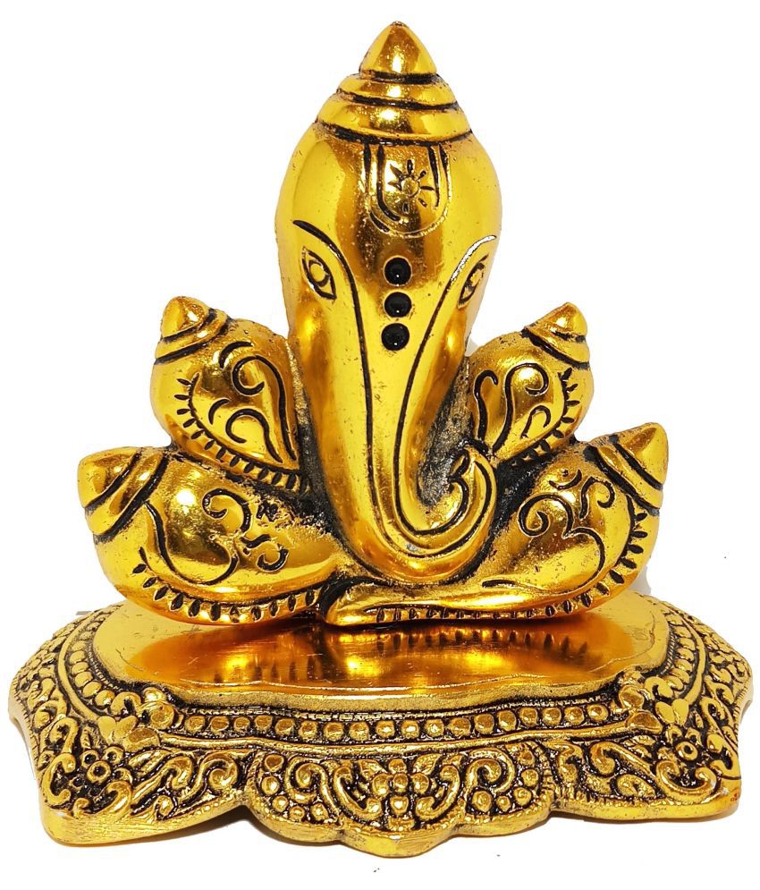     			KridayKraft Aluminium Lord Ganesha Idol ( 9 cm )