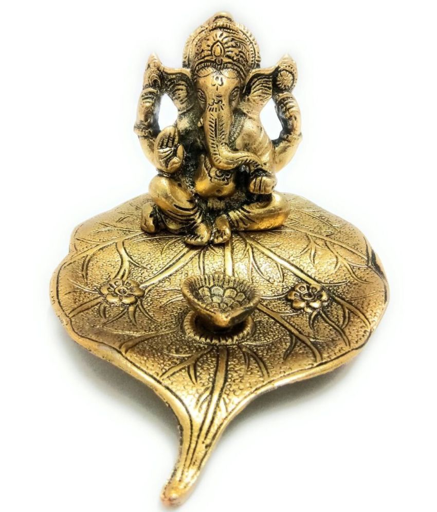     			KridayKraft Aluminium Lord Ganesha Idol ( 12 cm )