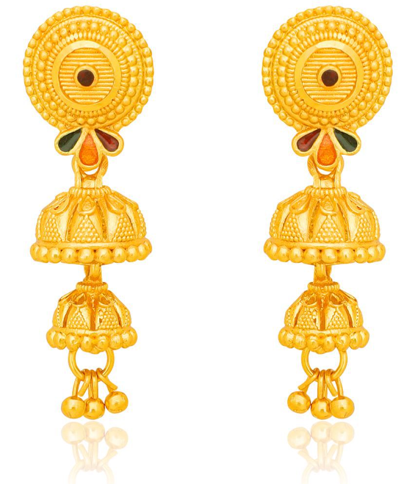     			LUV FASHION Gold Drop Earrings ( Pack of 1 )
