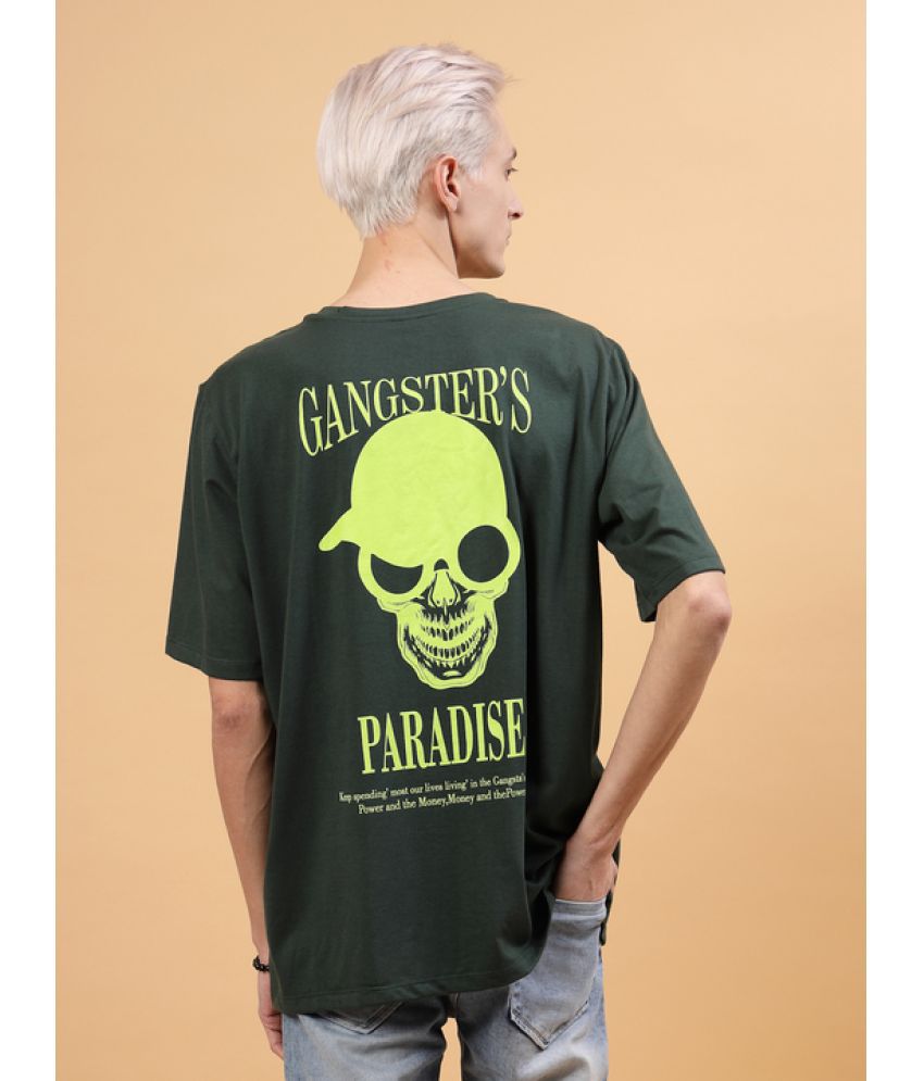     			Rigo Cotton Oversized Fit Printed Half Sleeves Men's T-Shirt - Dark Green ( Pack of 1 )