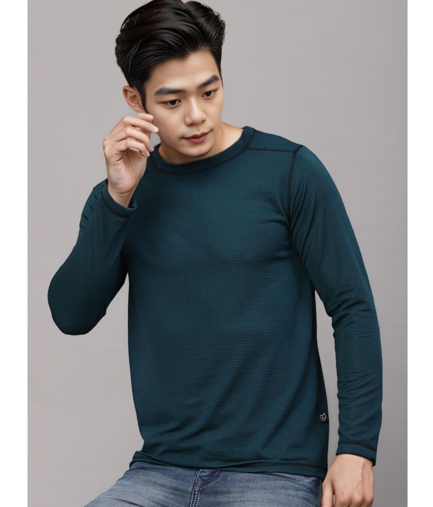     			Rigo Polyester Slim Fit Solid Full Sleeves Men's T-Shirt - Green ( Pack of 1 )