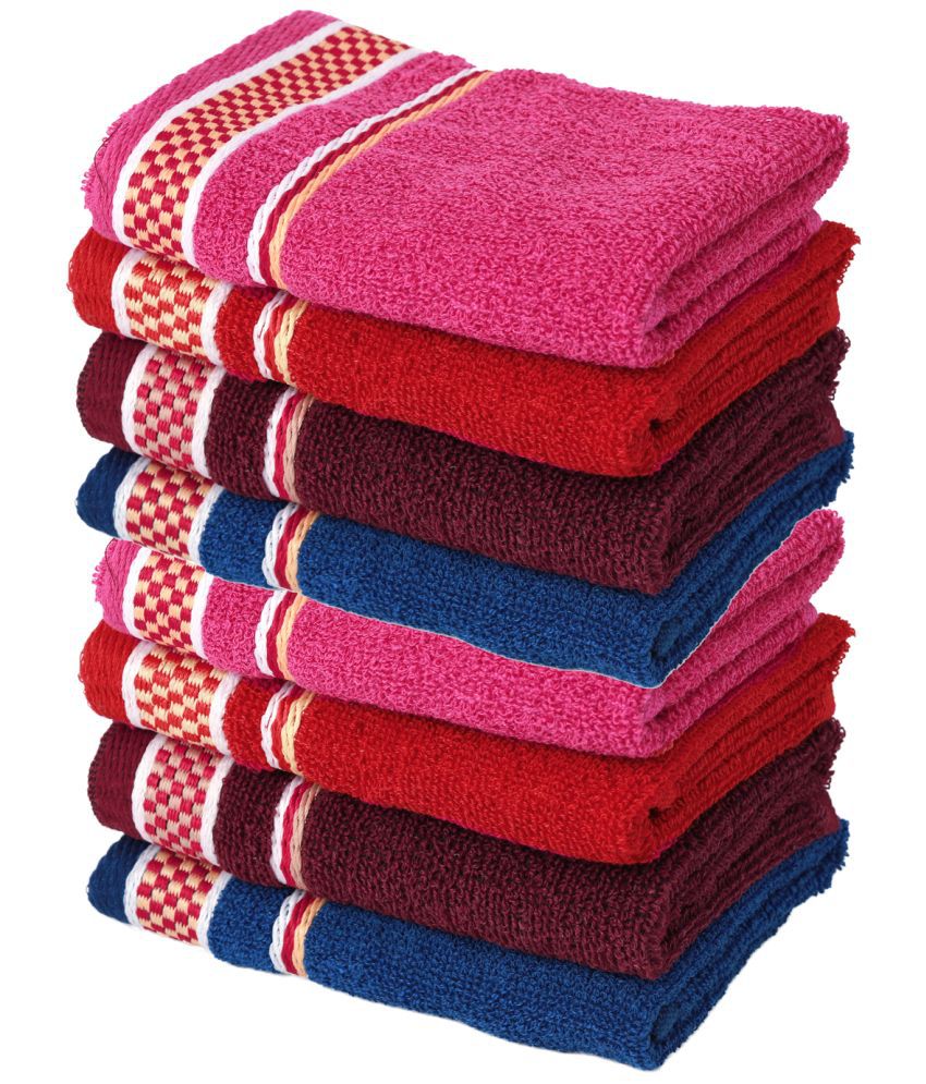     			Satisfyn Terry Solid Hand Towel 351-400 ( Pack of 8 ) - Assorted