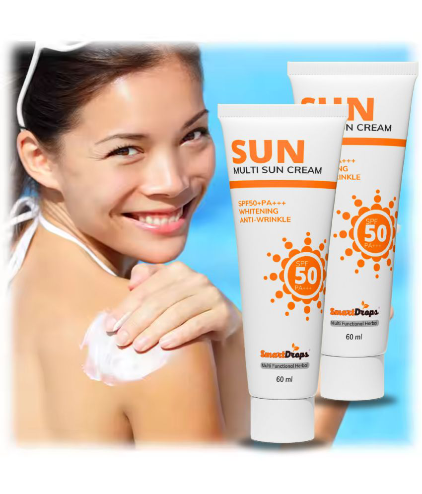     			Smartdrops SPF 50 Sunscreen Cream For All Skin Type ( Pack of 2 )