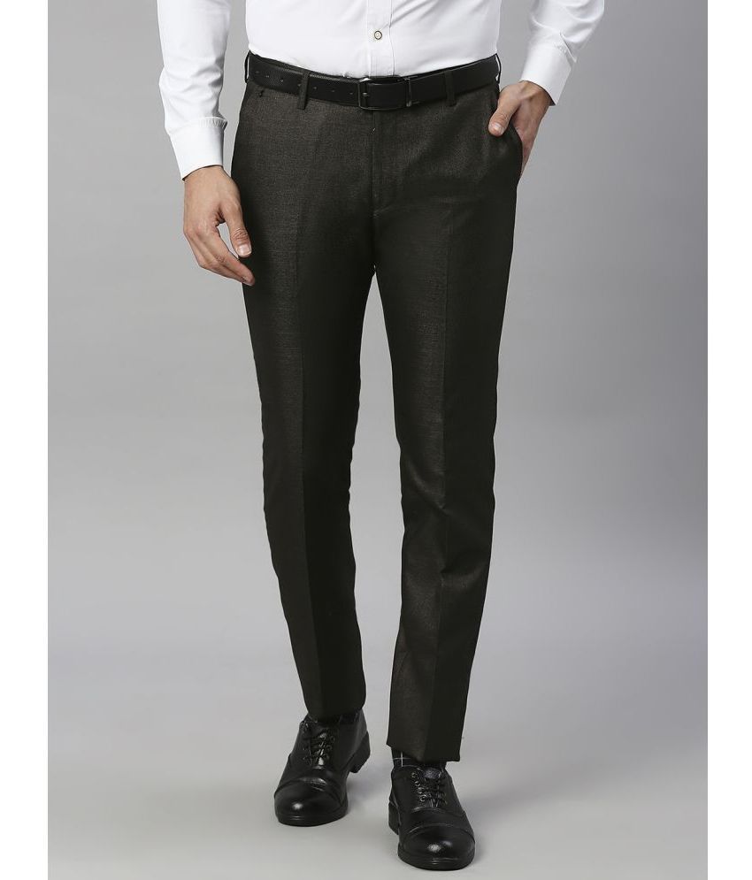     			Solemio Regular Flat Men's Formal Trouser - Brown ( Pack of 1 )