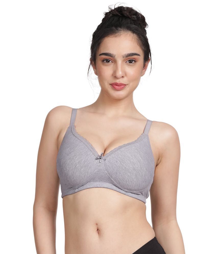    			Susie Light Grey Cotton Blend Lightly Padded Women's Plunge Bra ( Pack of 1 )