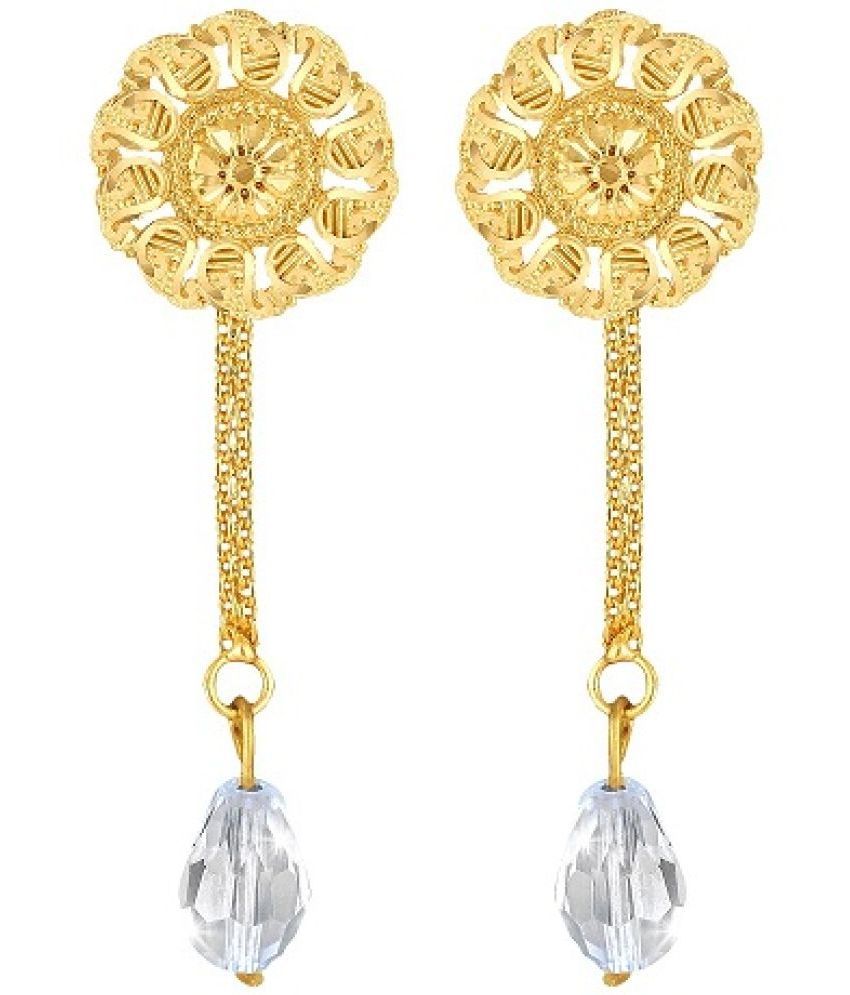     			VIVASTRI Golden Drop Earrings ( Pack of 2 )