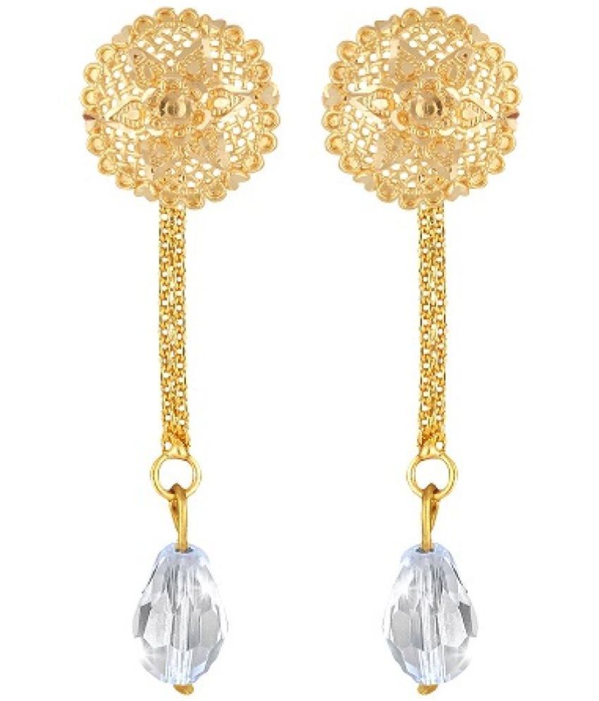     			VIVASTRI Golden Drop Earrings ( Pack of 2 )