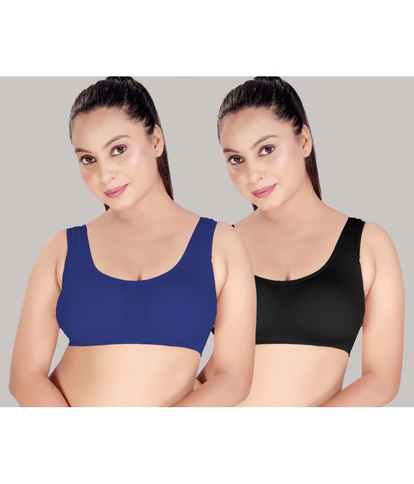     			haya fashion Multicolor Polyester Non Padded Women's Cami bra ( Pack of 2 )