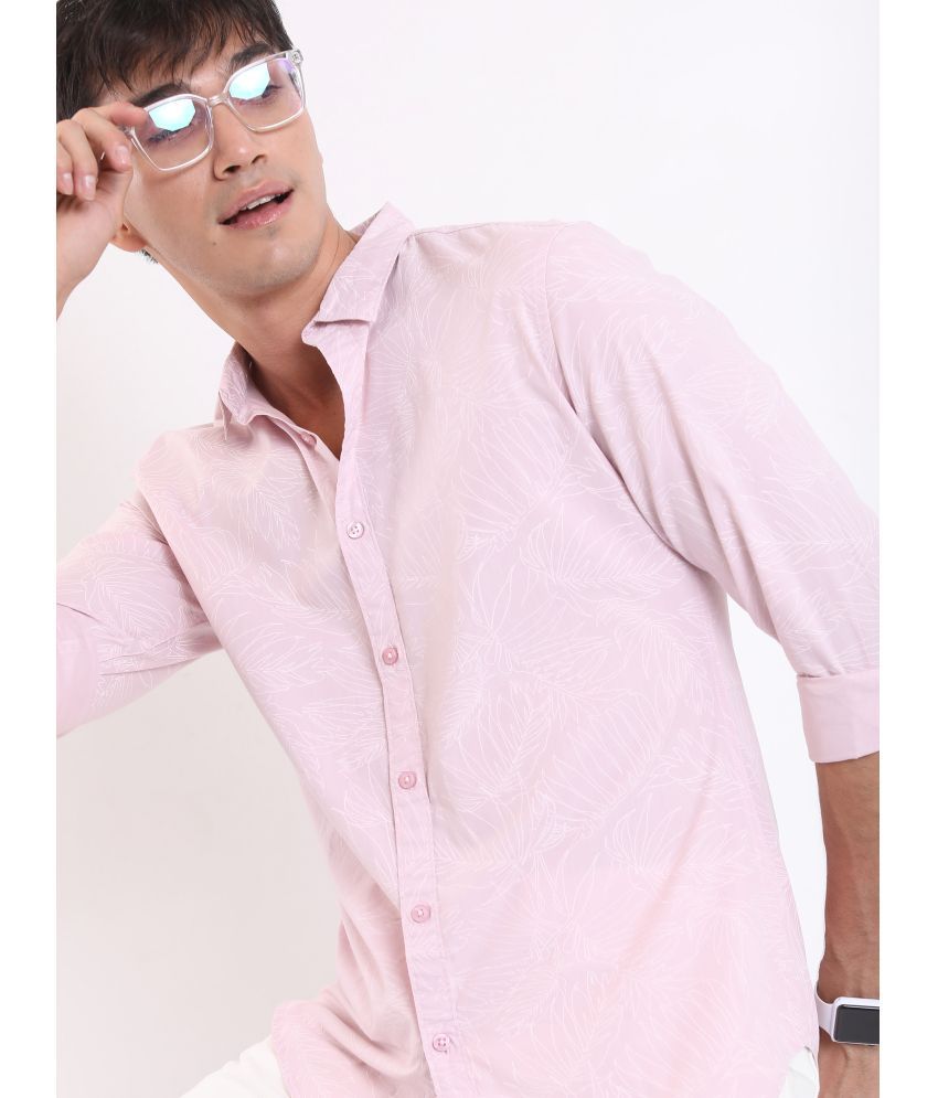     			Ketch 100% Cotton Slim Fit Printed Full Sleeves Men's Casual Shirt - Pink ( Pack of 1 )