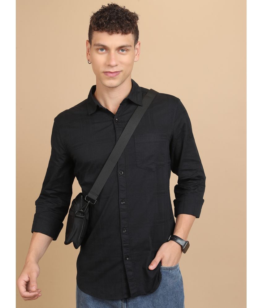     			Ketch 100% Cotton Slim Fit Solids Full Sleeves Men's Casual Shirt - Black ( Pack of 1 )