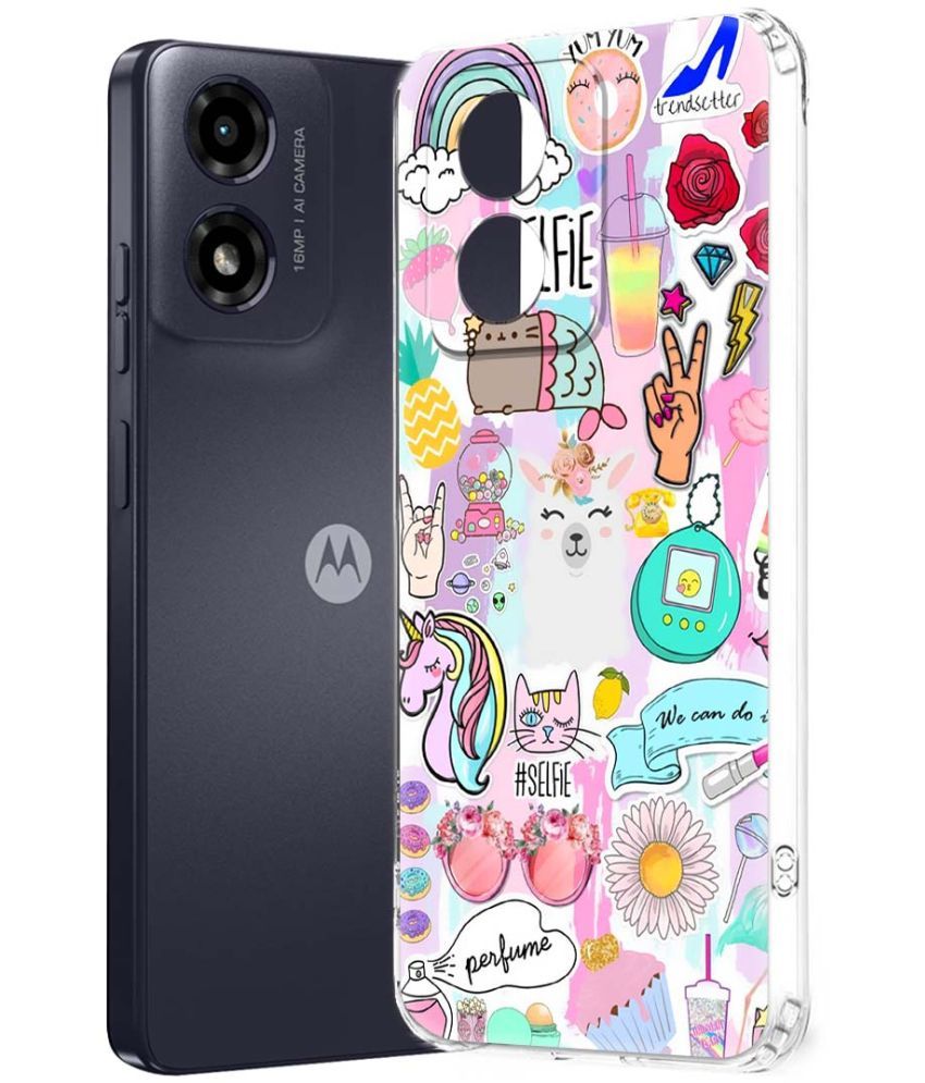     			NBOX Multicolor Printed Back Cover Silicon Compatible For Motorola G04 ( Pack of 1 )