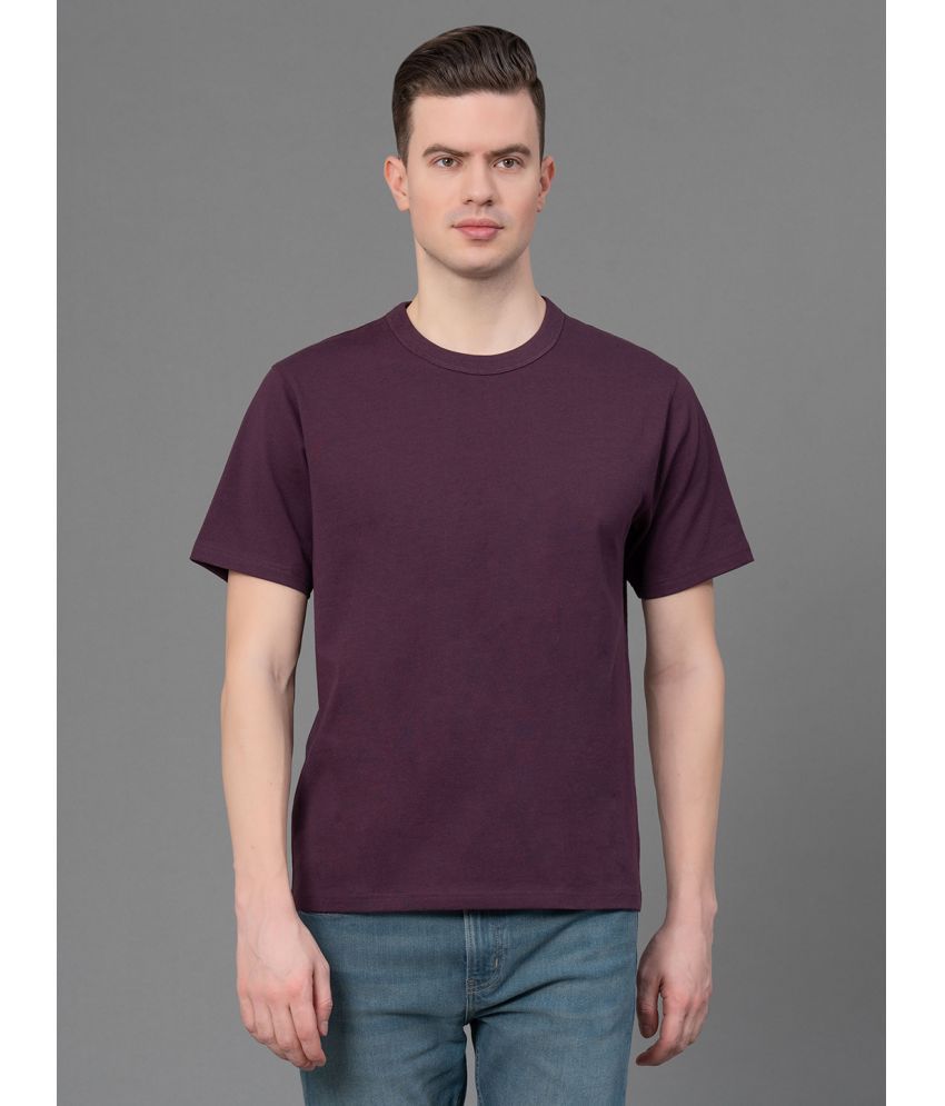     			Red Tape 100% Cotton Regular Fit Solid Half Sleeves Men's T-Shirt - Burgundy ( Pack of 1 )