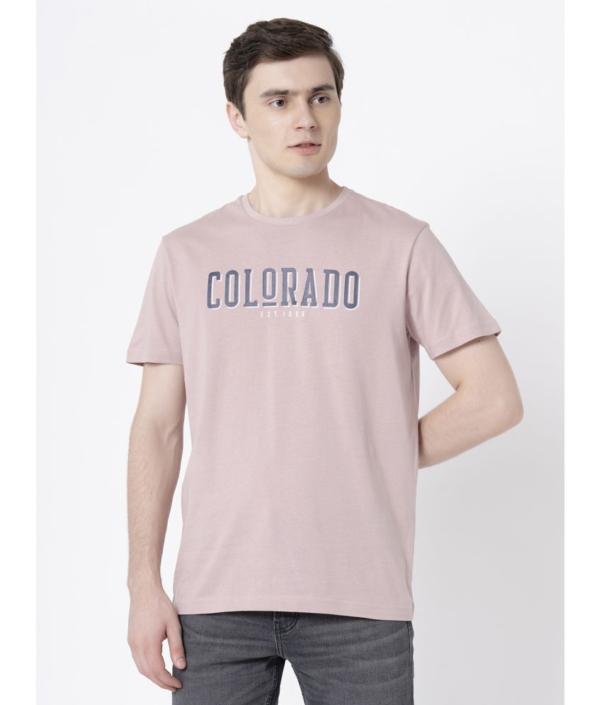     			Red Tape 100% Cotton Regular Fit Printed Half Sleeves Men's T-Shirt - Pink ( Pack of 1 )