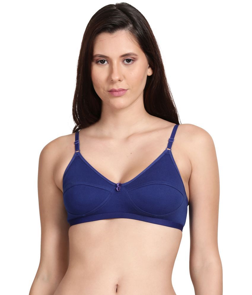     			Shyle Blue Cotton Non Padded Women's Everyday Bra ( Pack of 1 )