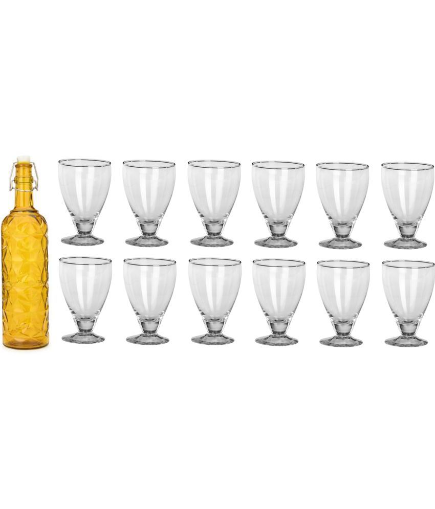     			AFAST Bottle Glass Yellow Glass Water Bottle 1000 mL ( Set of 10 )
