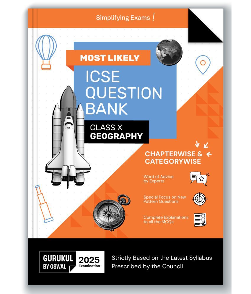     			Gurukul By Oswal Geography Most Likely Question Bank for ICSE Class 10 for 2025 Exam - Chapterwise & Categorywise Topics, Previous Years Board Questio