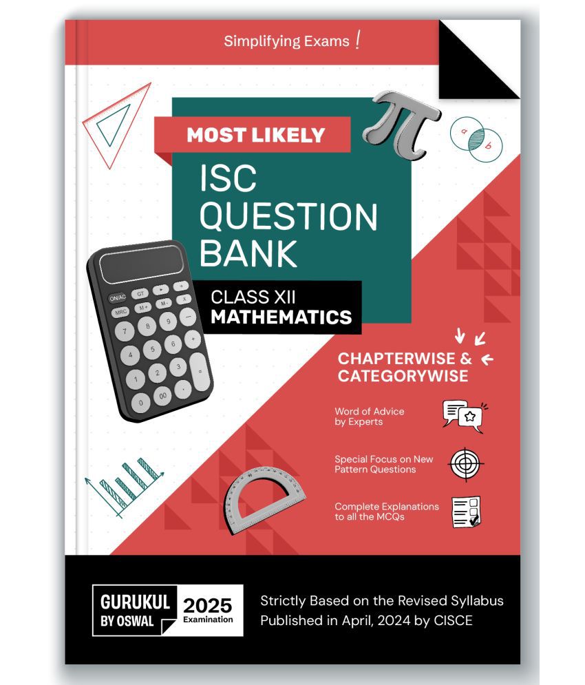     			Gurukul By Oswal Mathematics Most Likely Question Bank for ISC Class 12 Exam 2025 - Categorywise & Chapterwise, Latest Syllabys, New Pattern Qs, Word