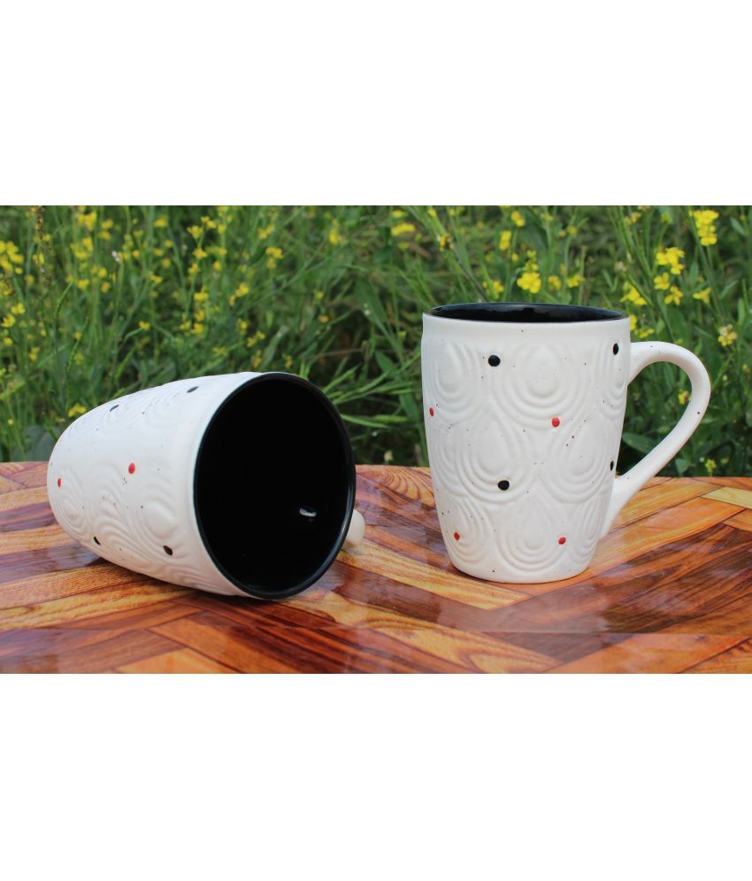     			Laghima jadon Black Round Shape Solid Ceramic Coffee Mug 350 mL ( Pack of 2 )